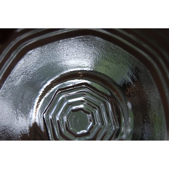 Vintage KIG of Indonesia Clear Glass Smooth & Textured Octagon Design Bowl 5" - Picture 7 of 9